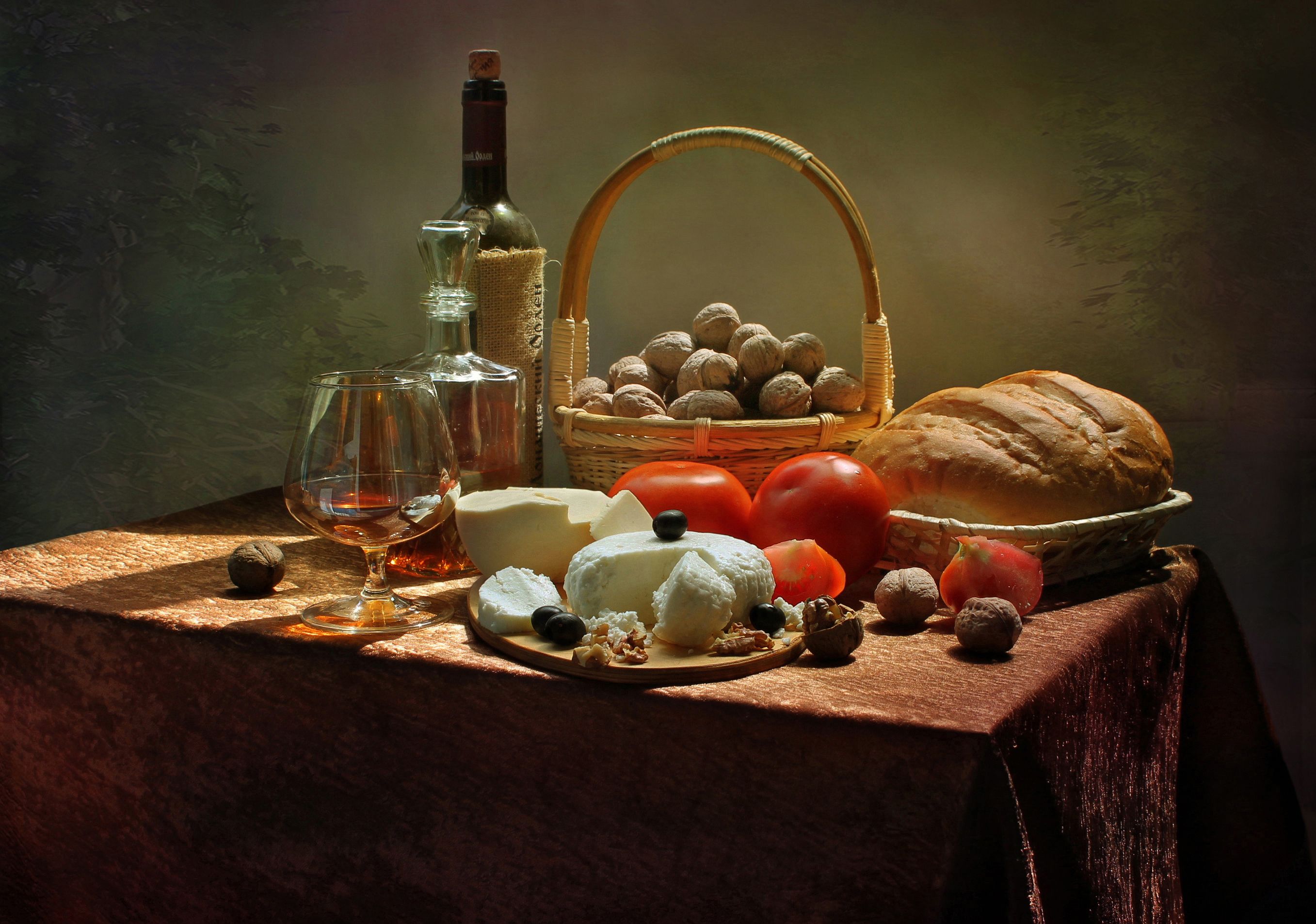 «Сыр, хлеб и вино». Художник Jose Escofet