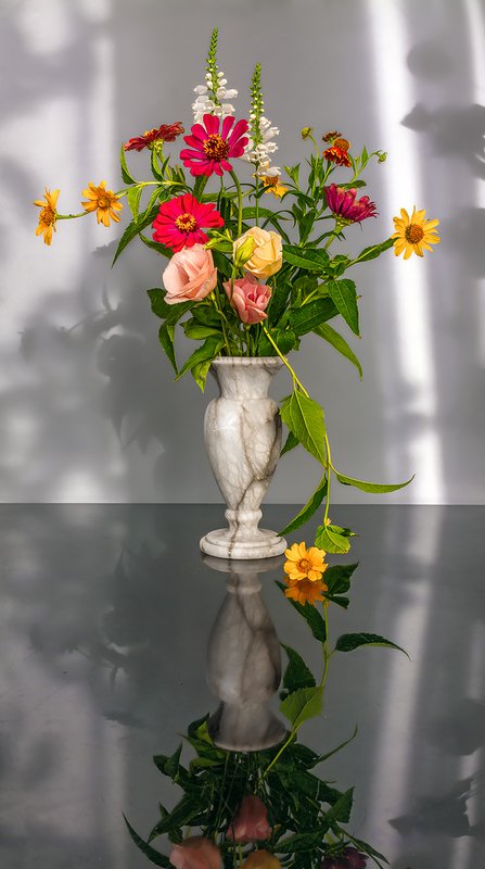 цветы и отражение