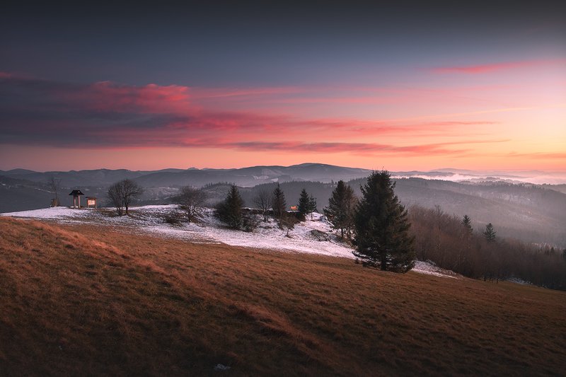 After sunset in the Beskids