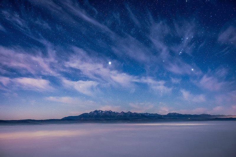 Nightscape over the Mountains