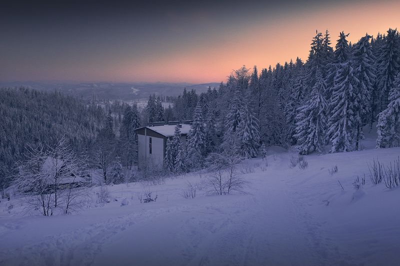 Mountain shelter in the Beskids