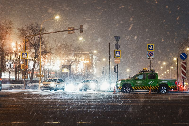 Большой снегопад на Тверской