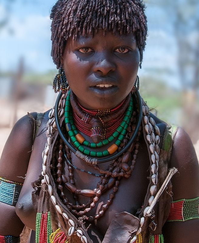 A woman with a hamer tribe in Ethiopia