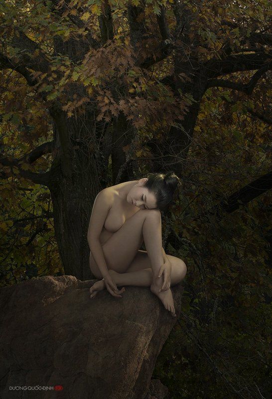 Женщина Осень ART nude,painting body