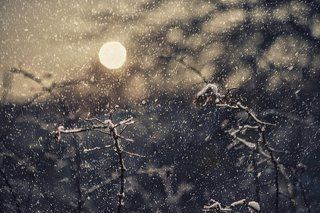 Снег кружится и падает