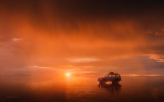 Вечерний пожар на Uyuni...