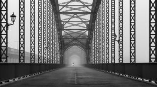 Alte Harburger Elbbrücke bei Nebel 3