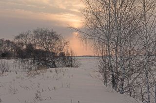 Морозно-пасмурный закат.