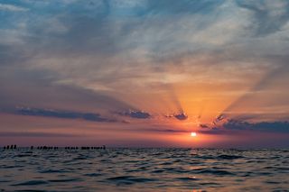 Baltic sea sunset at Svetlogorsk.