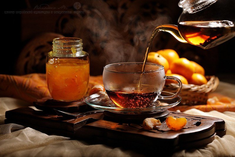 Чай с мандариновым конфитюром