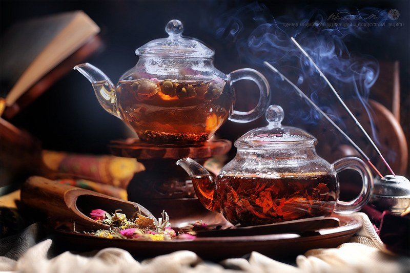 Индийский чай с лепестками роз