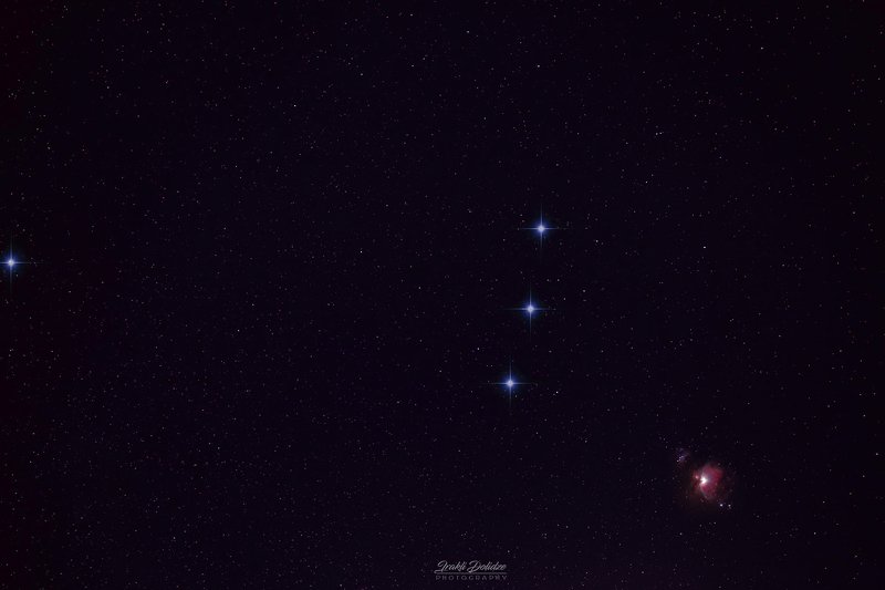 The part of Orion constellation and Great orion nebula