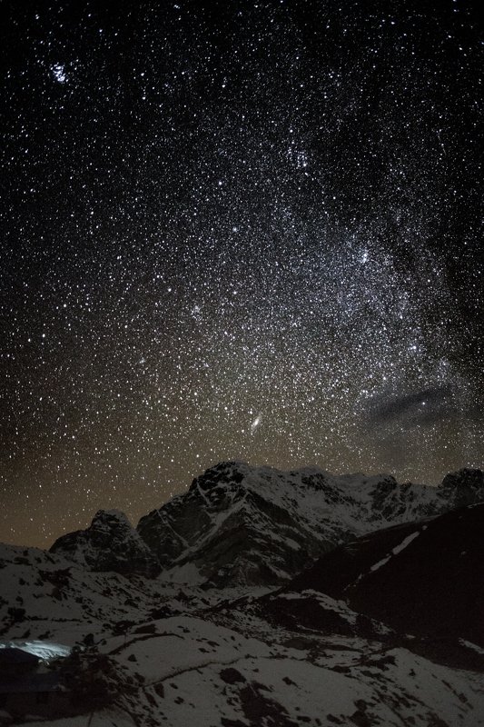 Star dust in Himalayas, Everest base camp trek, captured at height 5500 m