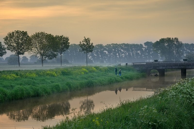 Morning in the village Werken(Belgium).