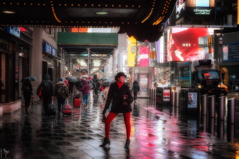 Rainy Day in Times Square